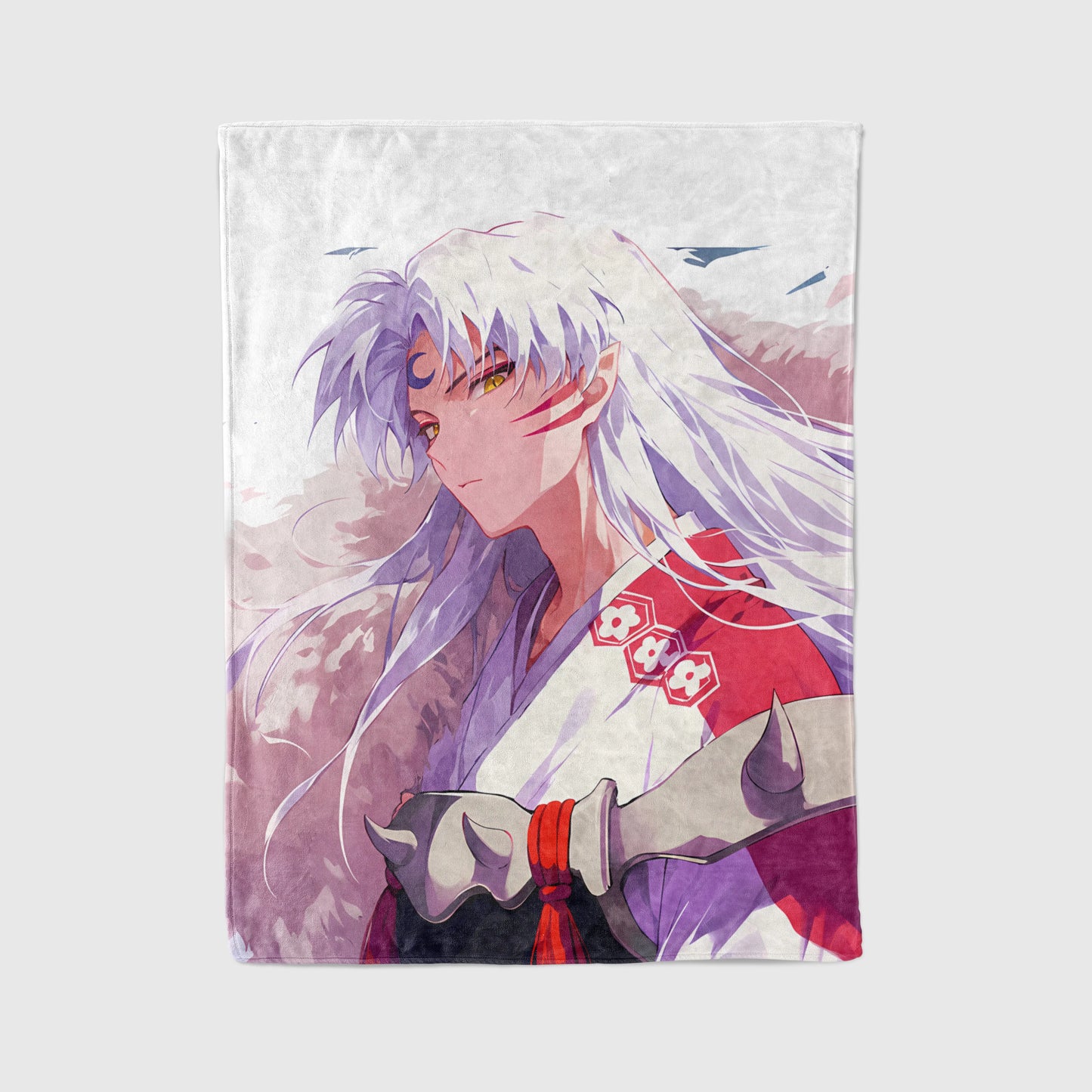 Sesshomaru Classic Manga Aesthetic Flannel Blanket, Inuyasha Merch, Great Dog Demon Peripheral, Otaku Bedding
