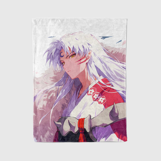 Sesshomaru Classic Manga Aesthetic Flannel Blanket, Inuyasha Merch, Great Dog Demon Peripheral, Otaku Bedding