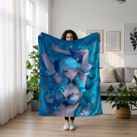 Gwen Swimwear Art Blanket, League of Legends Gwen Decor, Sexy Summer Bikini Design, Premium Anime Girl Gift, Custom Art Blanket