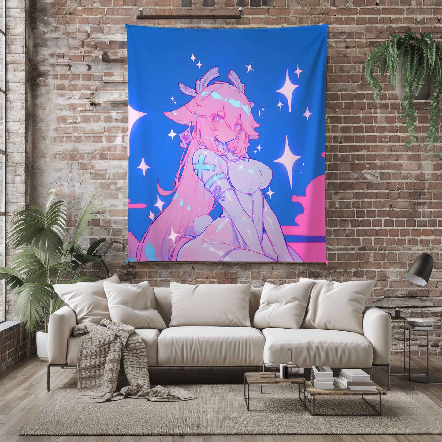 Genshin Impact Yae Miko Bodysuit Edition Flannel Art Blanket, Lady Guuji Sleek Anime Decor, Cozy Otaku Gift