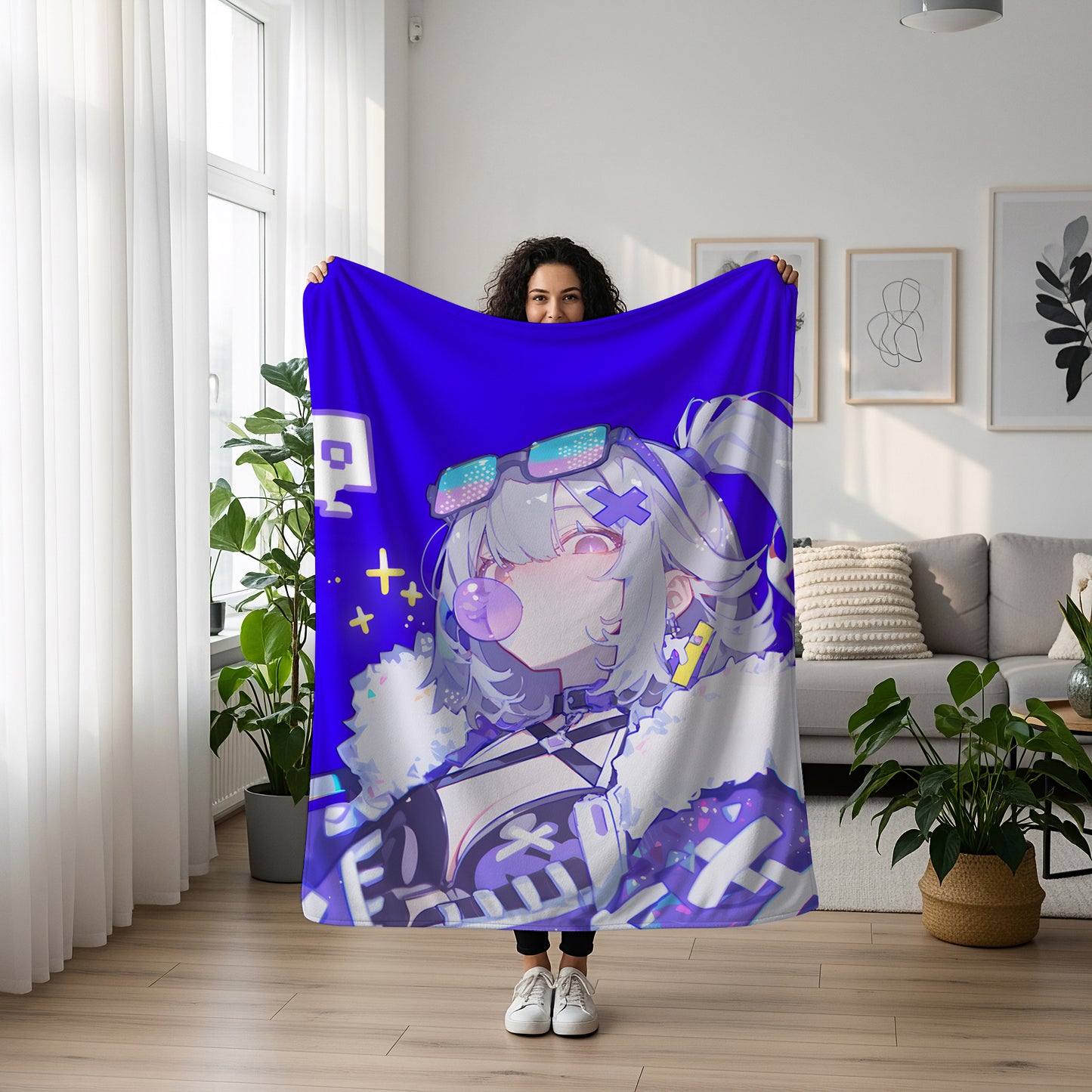 Honkai Star Rail Silver Wolf Hacker Aesthetic Flannel Blanket, Stellaron Hunter Gaming Decor, Premium Anime Gift