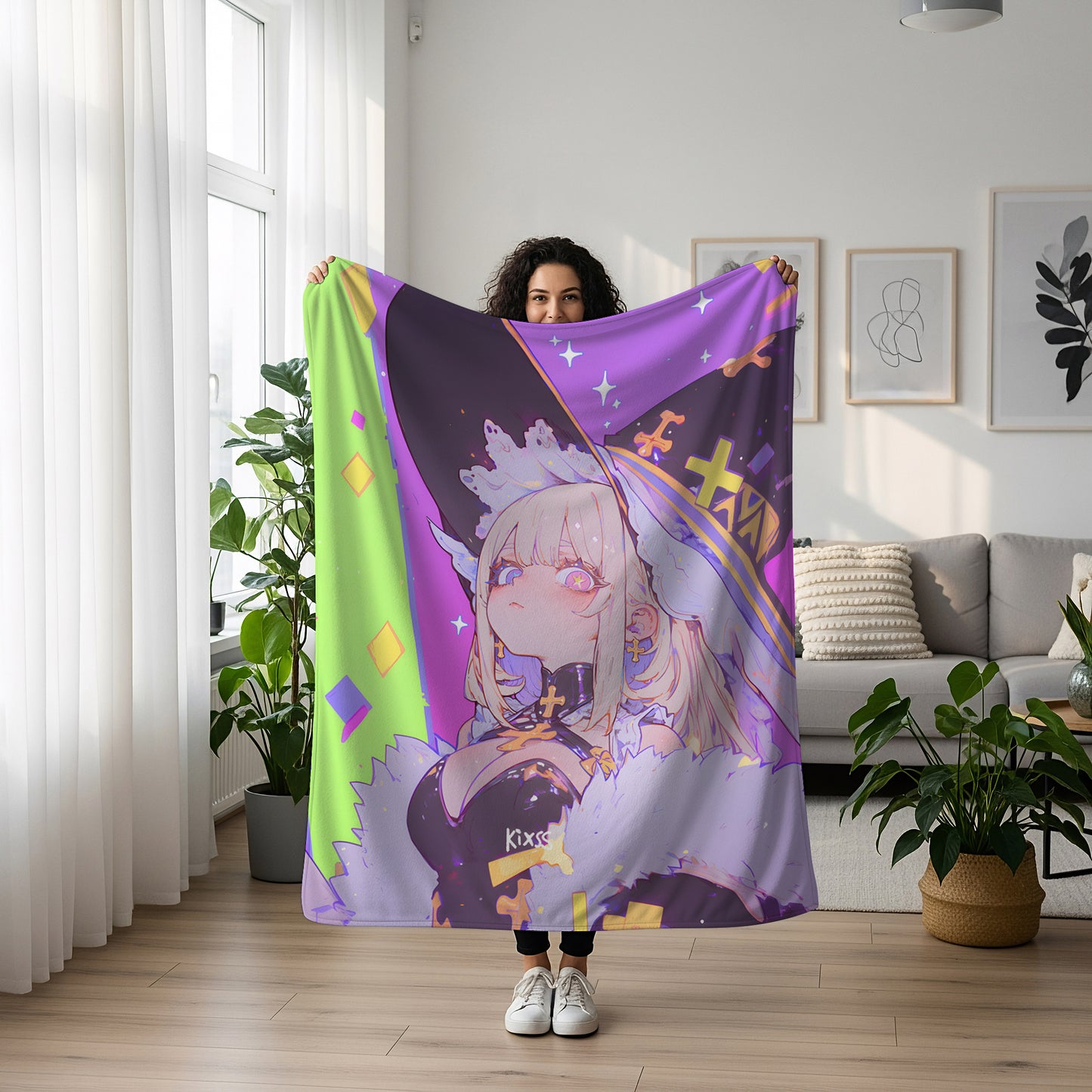Honkai Star Rail Herta Puppet Flannel Art Blanket, Genius Society Space Station Decor, Premium Otaku Peripheral