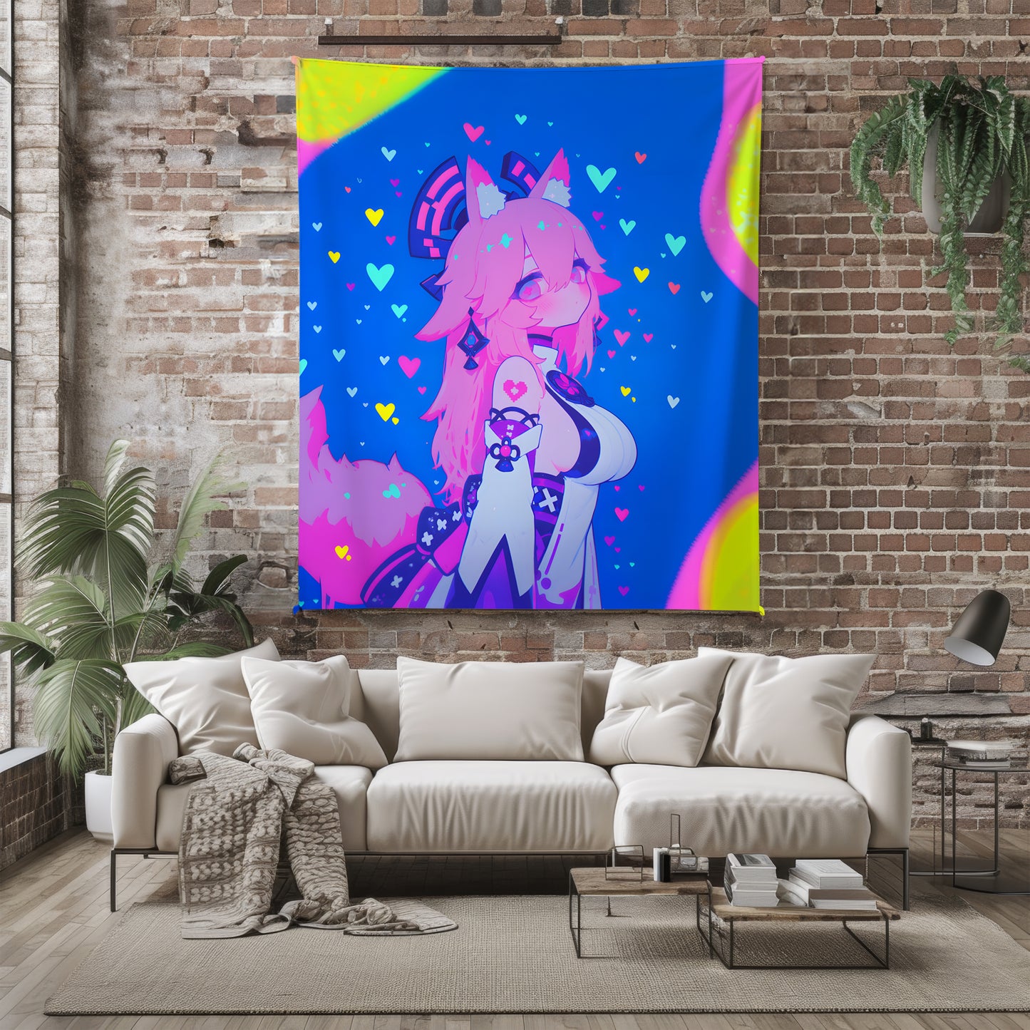 Genshin Impact Yae Miko Combat Bodysuit Flannel Blanket, Fierce Guuji Anime Bedding, High Quality Otaku Decor
