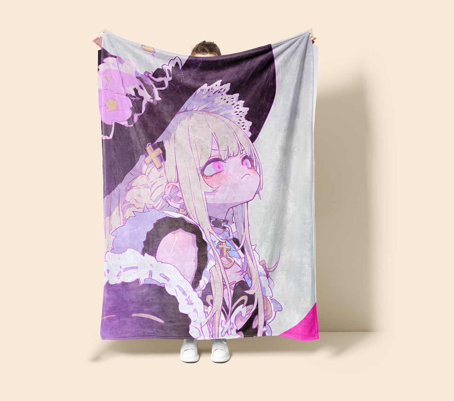 Honkai Star Rail Herta Witch Costume Flannel Blanket, Gothic Space Station Decor, Premium Anime Art Peripheral