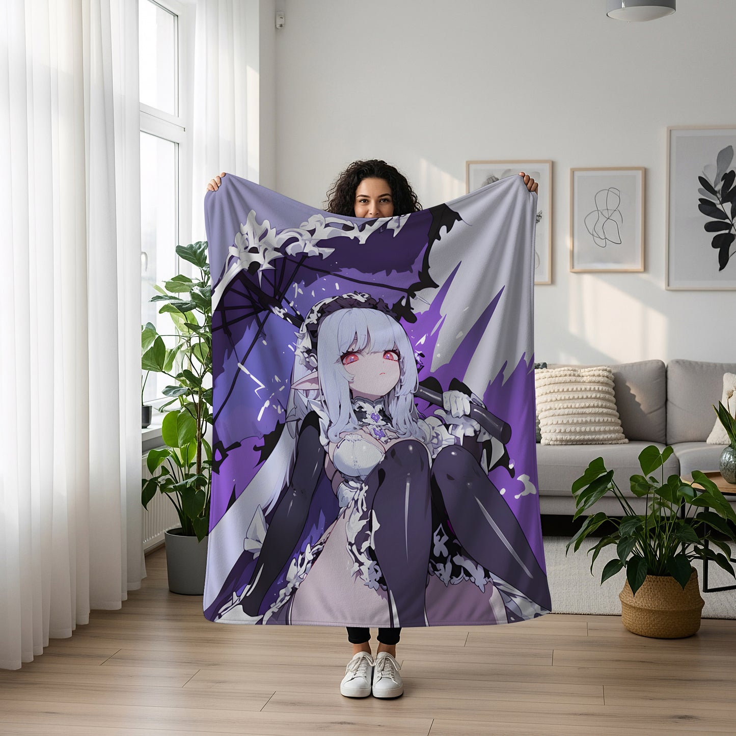 Zenless Zone Zero Vivian Art Flannel Blanket, ZZZ Modern Character Decor, High Quality Anime Peripheral