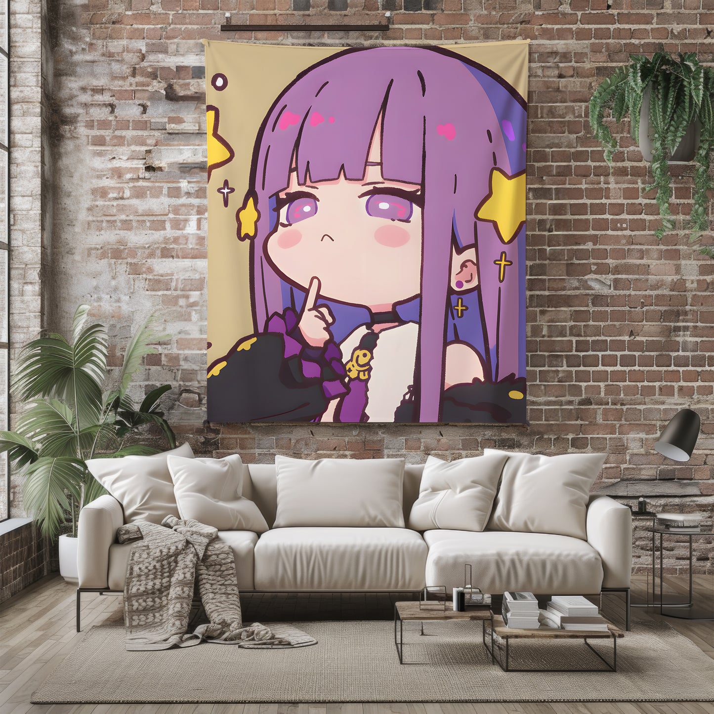Genshin Impact Raiden Shogun Kawaii Art Flannel Blanket, Soft Raiden Ei Home Decor, Premium Otaku Gift