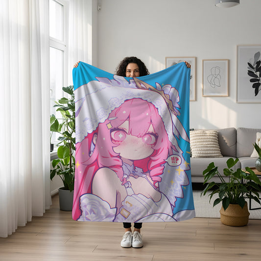 Yae Miko, Genshin Impact Merch, Wedding Dress Chibi Flannel Blanket, Kawaii Anime Peripheral, Otaku Gift