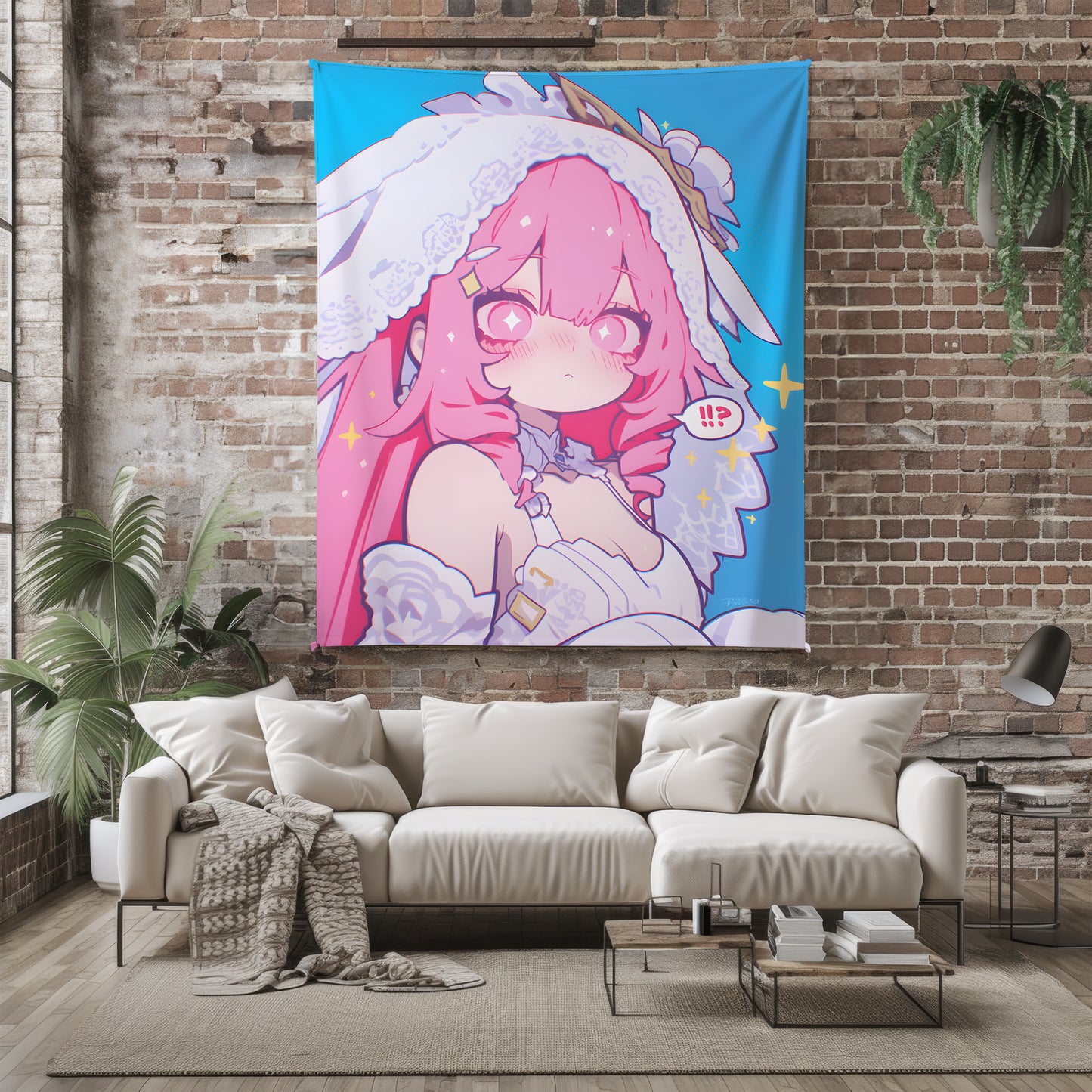 Yae Miko, Genshin Impact Merch, Wedding Dress Chibi Flannel Blanket, Kawaii Anime Peripheral, Otaku Gift