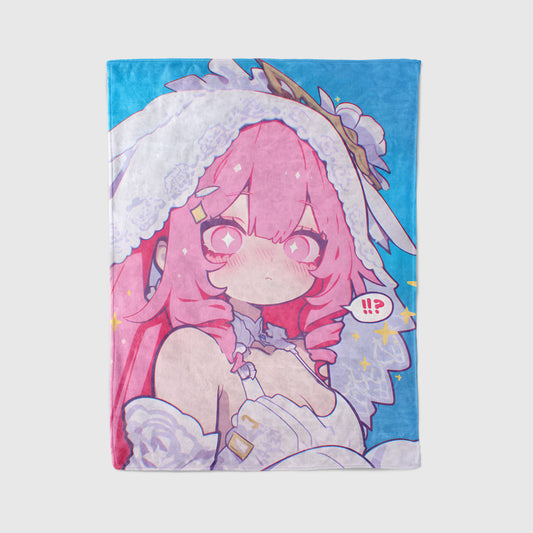Yae Miko, Genshin Impact Merch, Wedding Dress Chibi Flannel Blanket, Kawaii Anime Peripheral, Otaku Gift