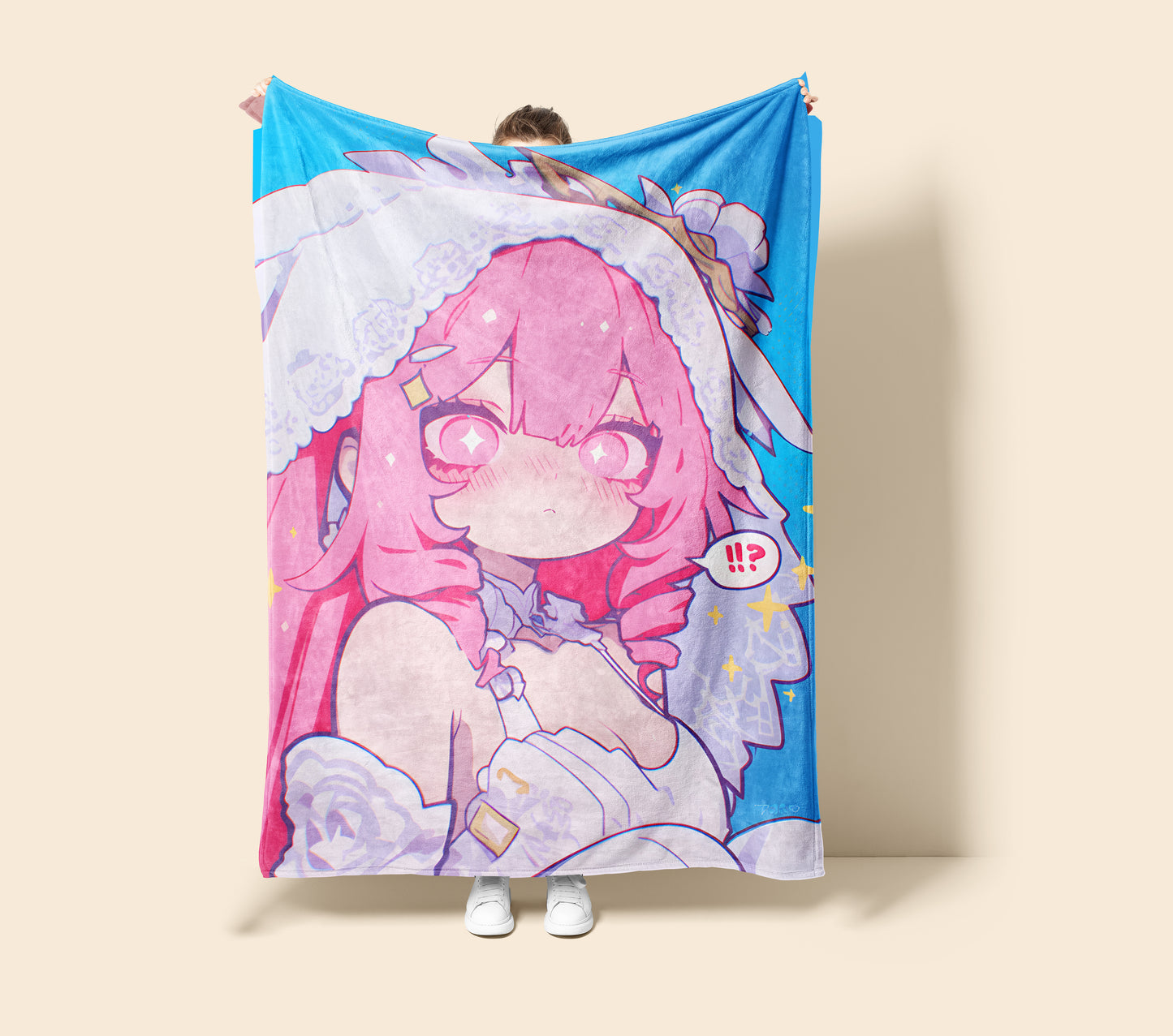Yae Miko, Genshin Impact Merch, Wedding Dress Chibi Flannel Blanket, Kawaii Anime Peripheral, Otaku Gift
