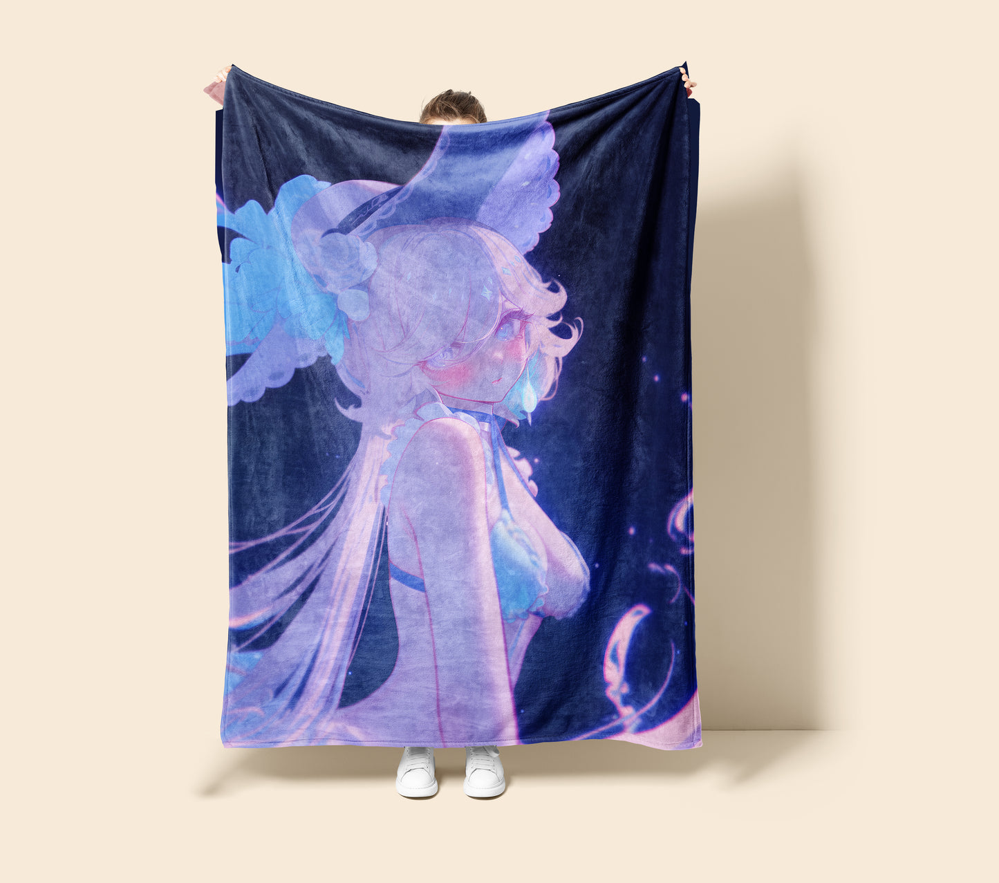 Furina, Genshin Impact Merch, Swimsuit Edition Flannel Blanket, Hydro Archon Anime Peripheral, Otaku Bedding