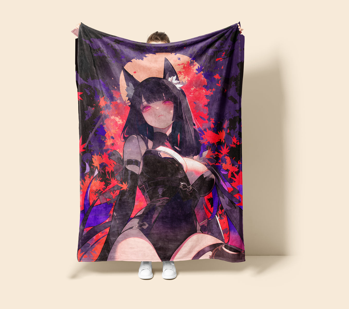 Hoshimi Miyabi, Zenless Zone Zero Merch, Sexy Cat Girl Flannel Blanket, ZZZ Anime Peripheral, Otaku Bedding