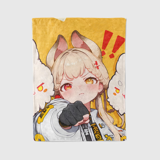 Alice Tandemfield, Anime Fan Art Merch, Pouting Expression Flannel Blanket, Otaku Bedding, Soft Anime Peripheral