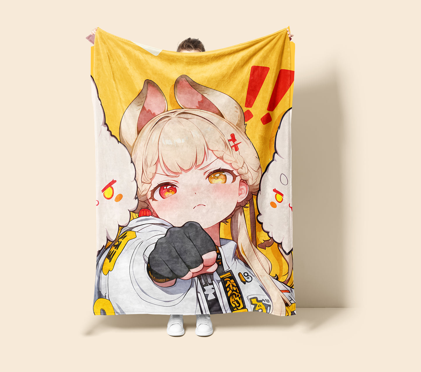 Alice Tandemfield, Anime Fan Art Merch, Pouting Expression Flannel Blanket, Otaku Bedding, Soft Anime Peripheral