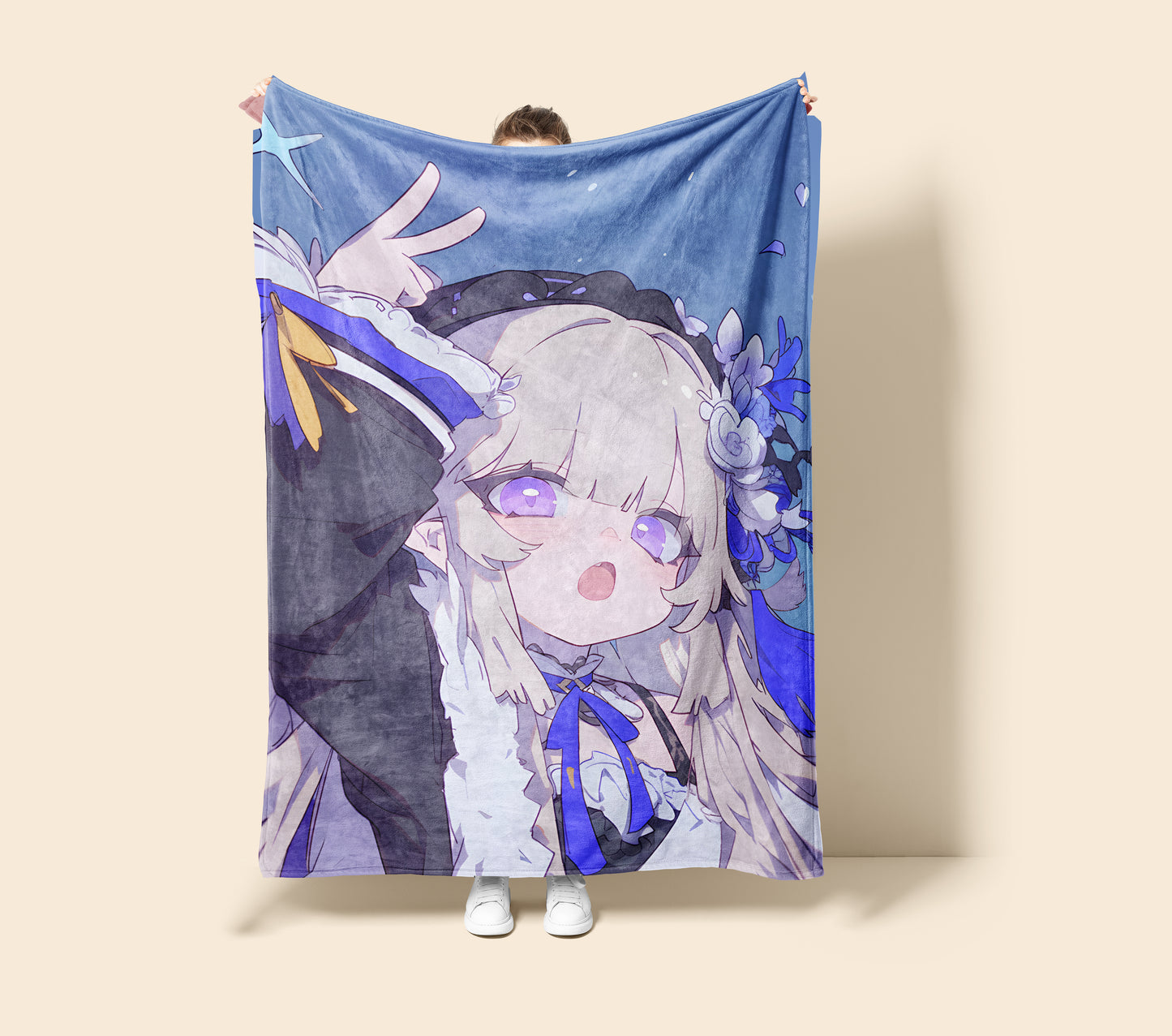 Herta, Honkai Star Rail Merch, Cute Chibi Flannel Blanket, Space Station Anime Peripheral, Kawaii Otaku Gift