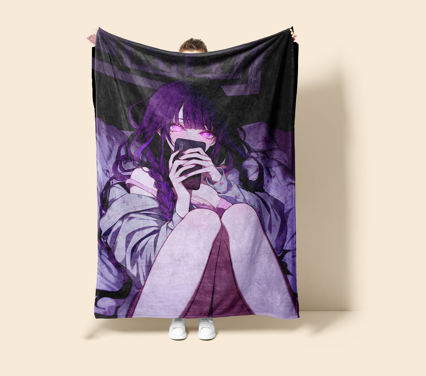 Raiden Shogun, Genshin Impact Merch, Pajamas Edition Flannel Blanket, Raiden Ei Anime Peripheral, Otaku Bedding