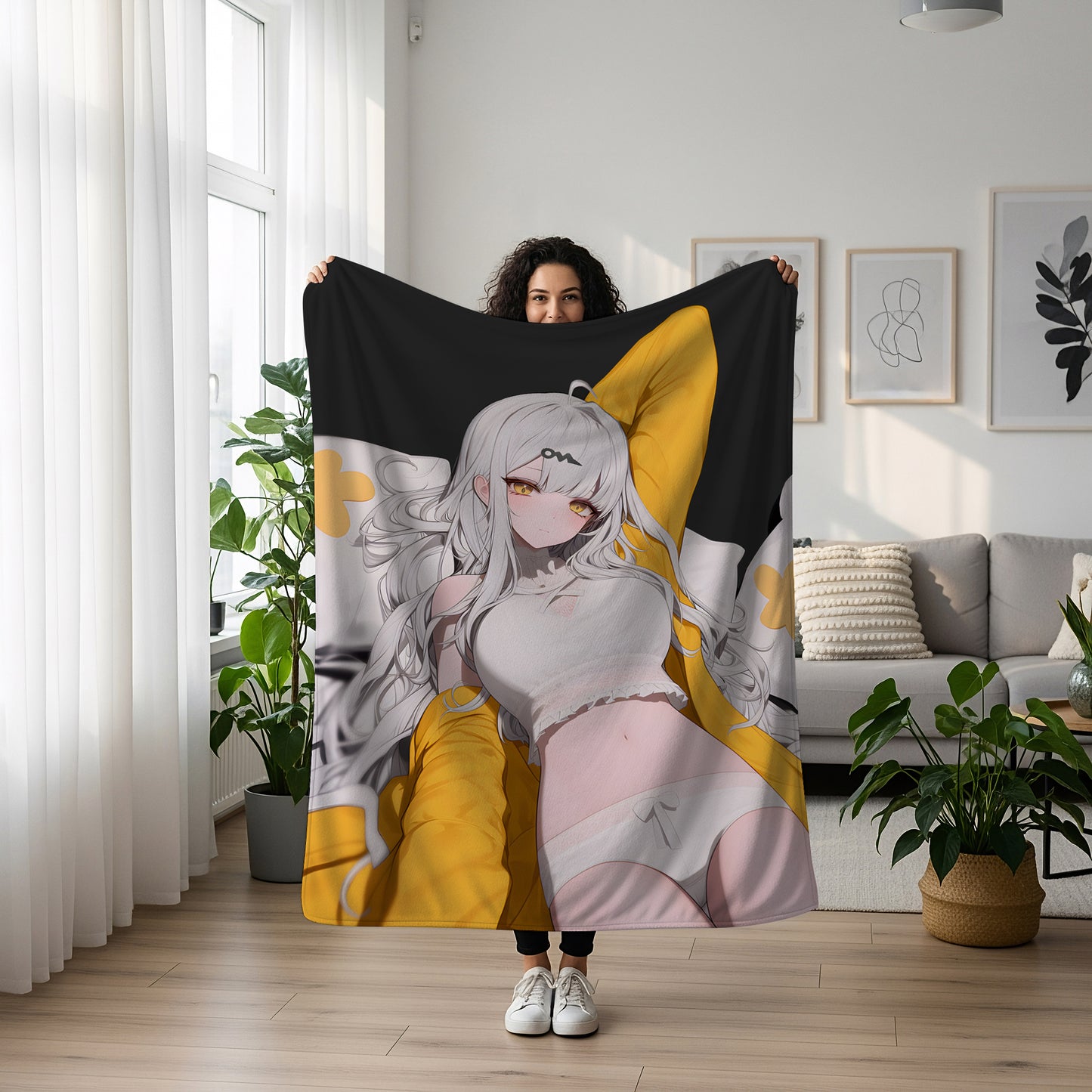 Miyabi, Zenless Zone Zero Merch, Pajamas Aesthetic Flannel Blanket, ZZZ Anime Peripheral, Otaku Home Decor