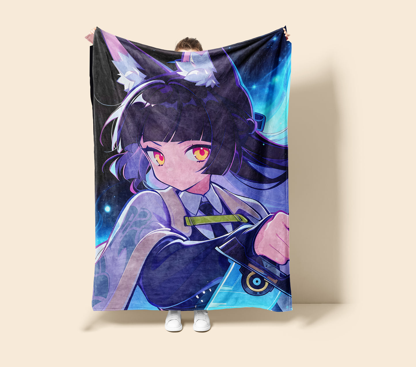 Hoshimi Miyabi, Zenless Zone Zero Merch, Combat Style Flannel Blanket, ZZZ Anime Peripheral, Otaku Bedding
