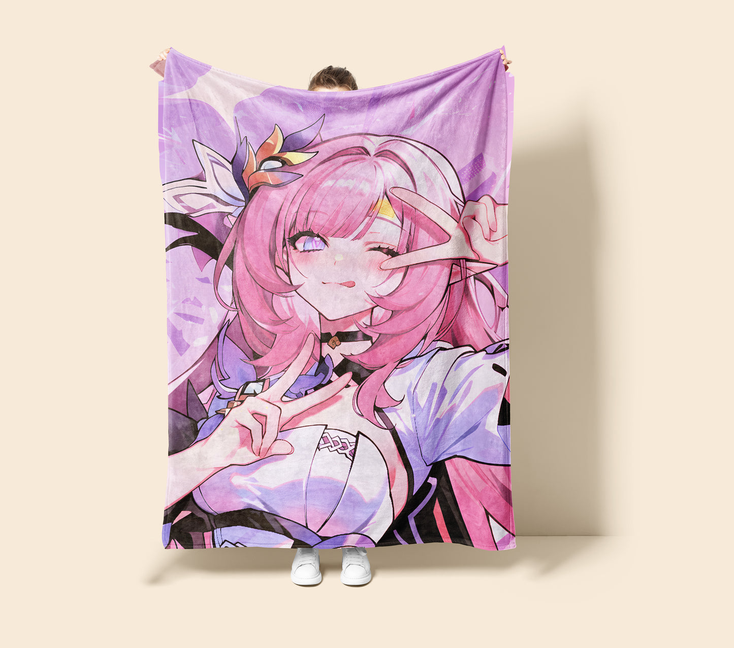 Ashley, Original Character Merch, Cute Maid Edition Flannel Blanket, Anime Art Bedding, Kawaii Otaku Gift
