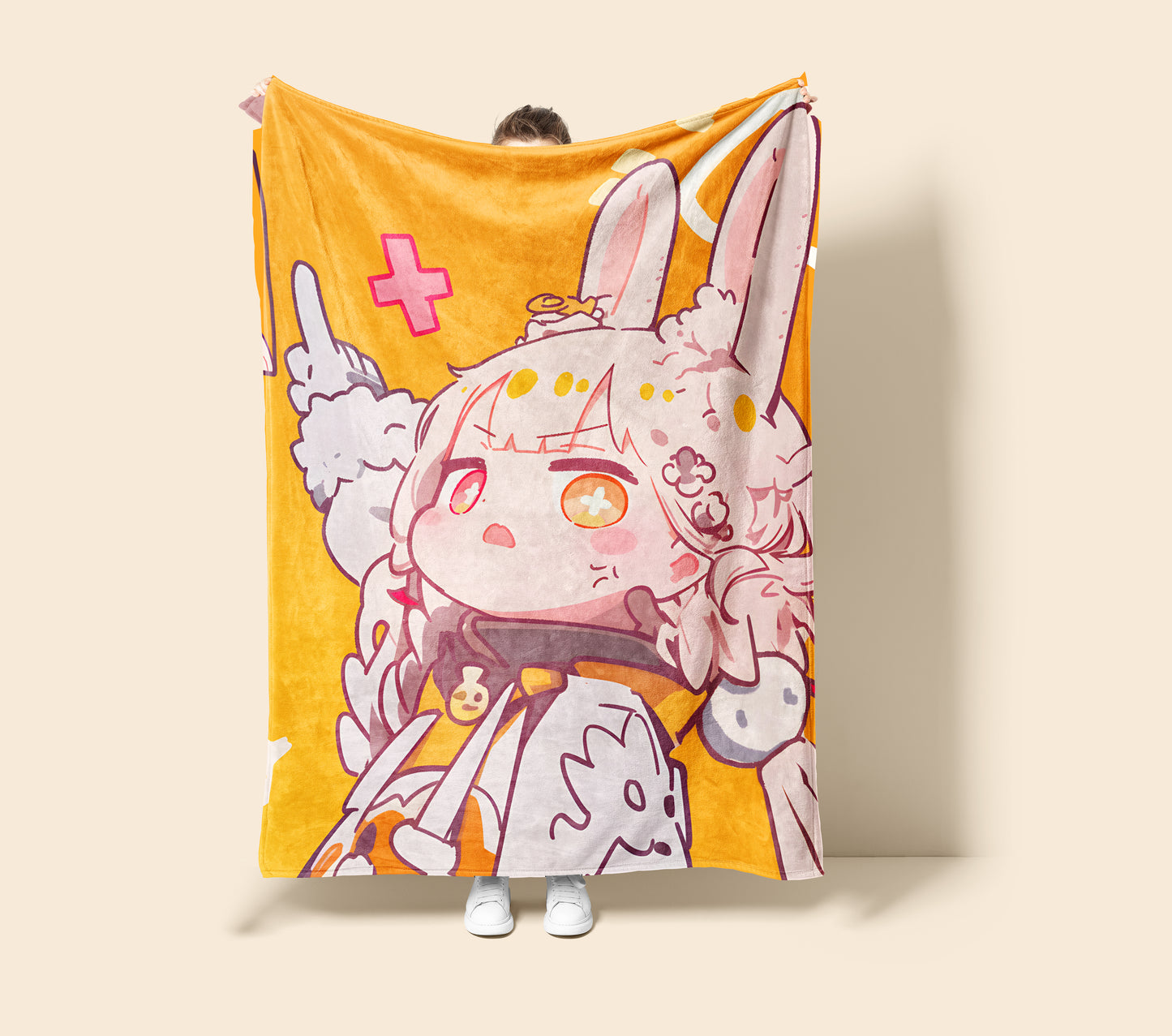 Alice Tandemfield, Anime Fan Art Merch, Cute Chibi Flannel Blanket, Kawaii Otaku Bedding, Soft Anime Peripheral