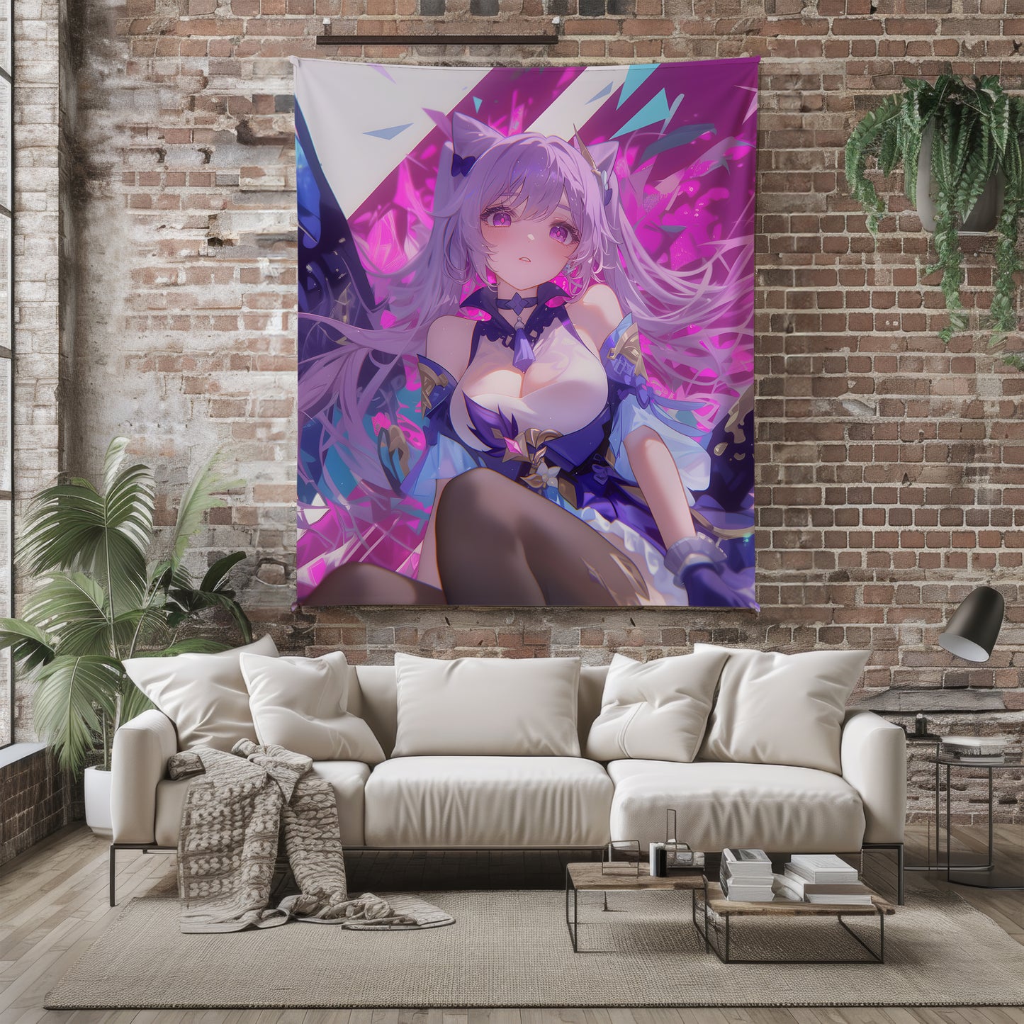 Keqing, Genshin Impact Merch, Sweet Moe Style Flannel Blanket, Liyue Qixing Anime Peripheral, Otaku Decor