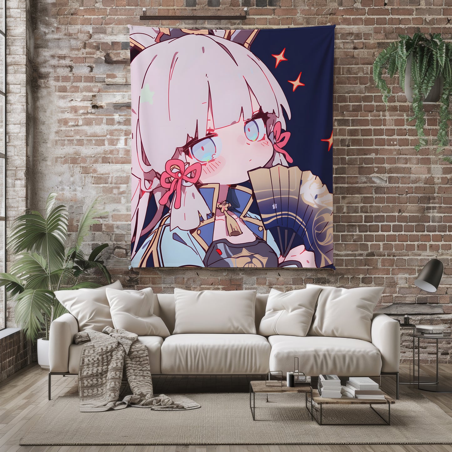Kamisato Ayaka, Genshin Impact Merch, Cute Chibi Flannel Blanket, Shirasagi Himegimi Anime Peripheral, Otaku Gift