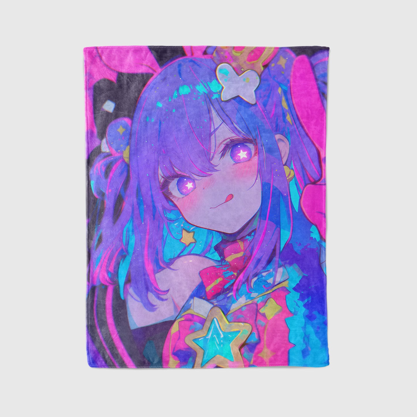 Ai Hoshino, Oshi no Ko Merch, Kawaii Idol Flannel Blanket, Anime Idol Decor, Otaku Peripheral Gift