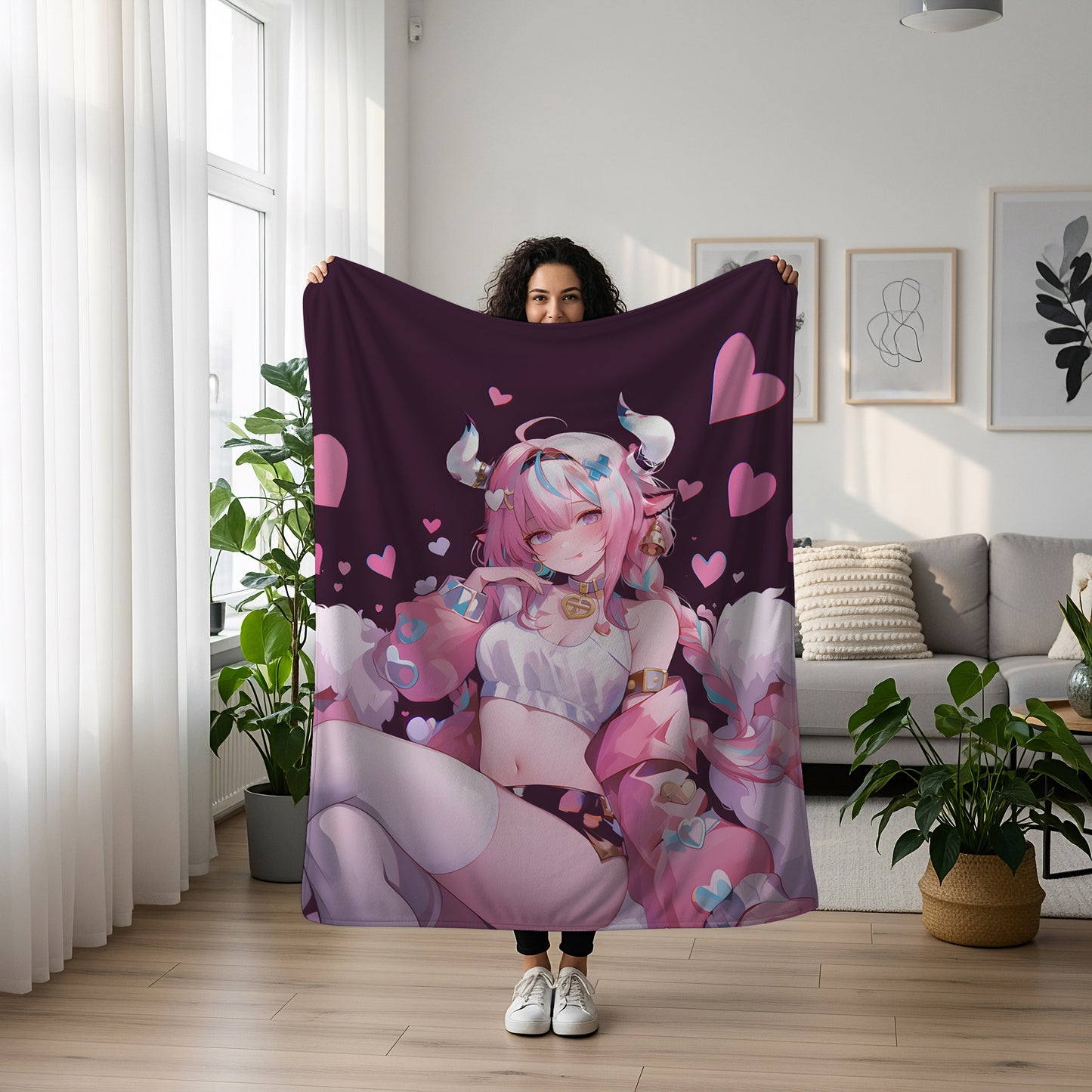 Vanessa, Original Character Merch, Sexy Mature Flannel Blanket, Anime Art Bedding, Premium Otaku Peripheral