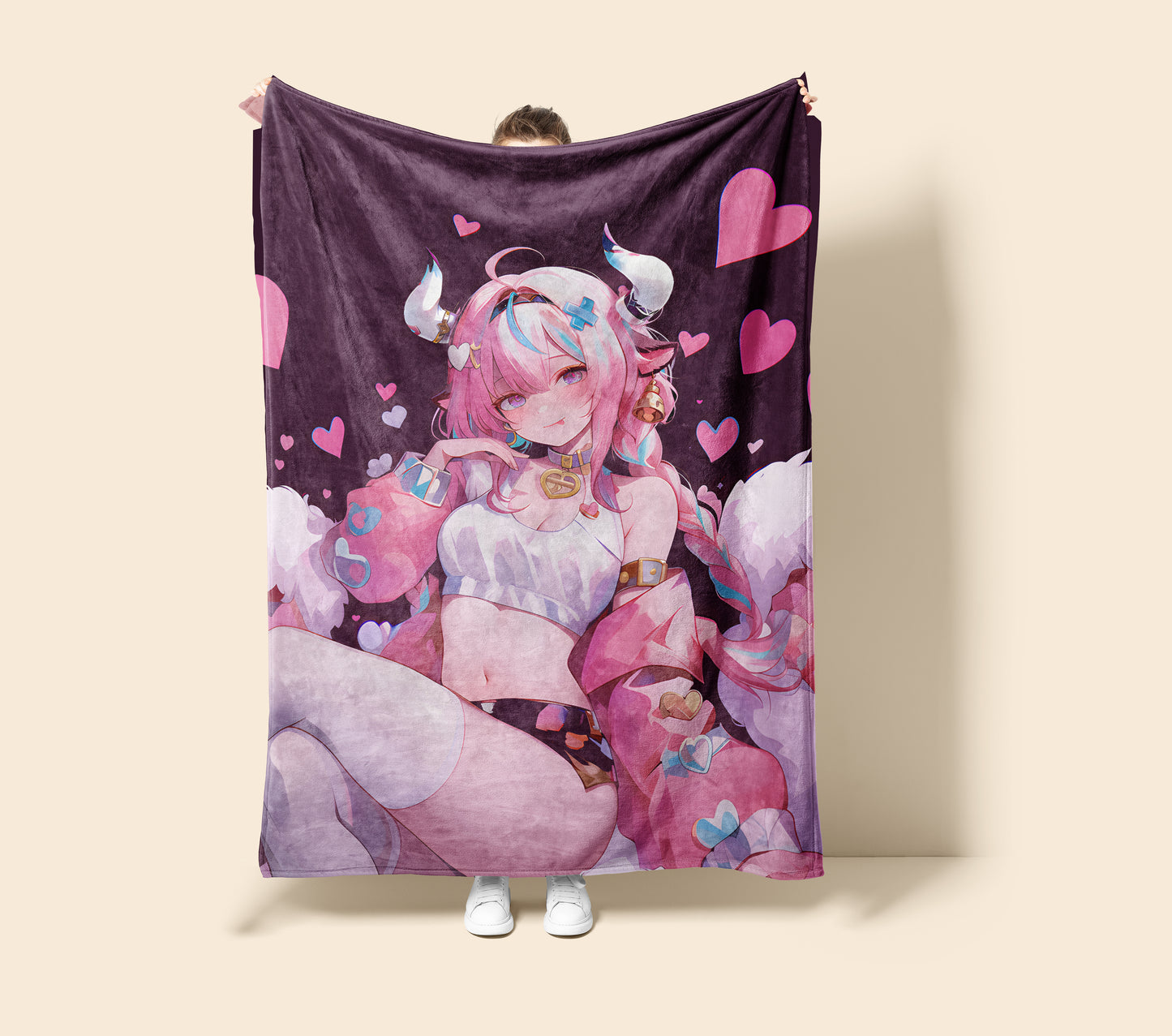 Vanessa, Original Character Merch, Sexy Mature Flannel Blanket, Anime Art Bedding, Premium Otaku Peripheral