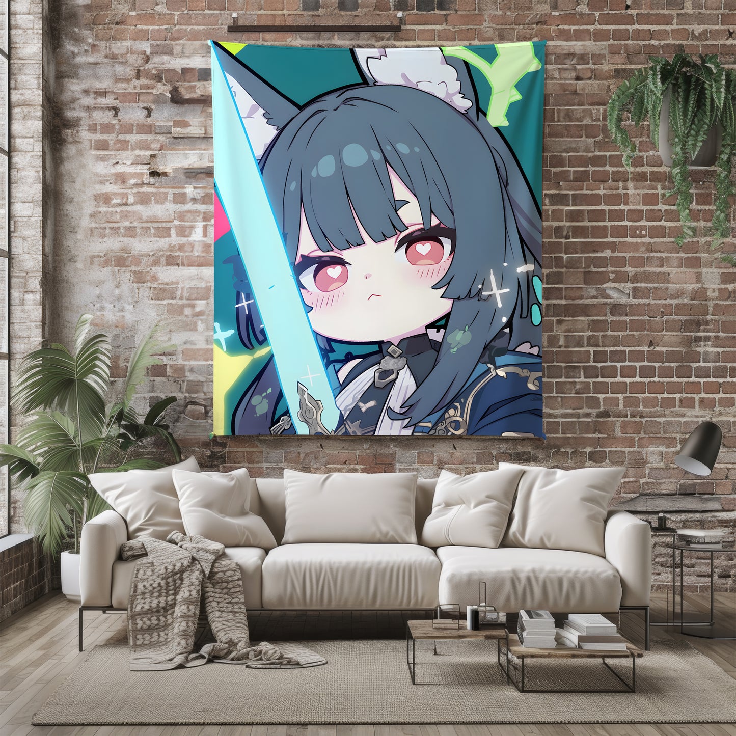 Hoshimi Miyabi, Zenless Zone Zero Merch, Cute Chibi Flannel Blanket, ZZZ Anime Peripheral, Kawaii Otaku Decor