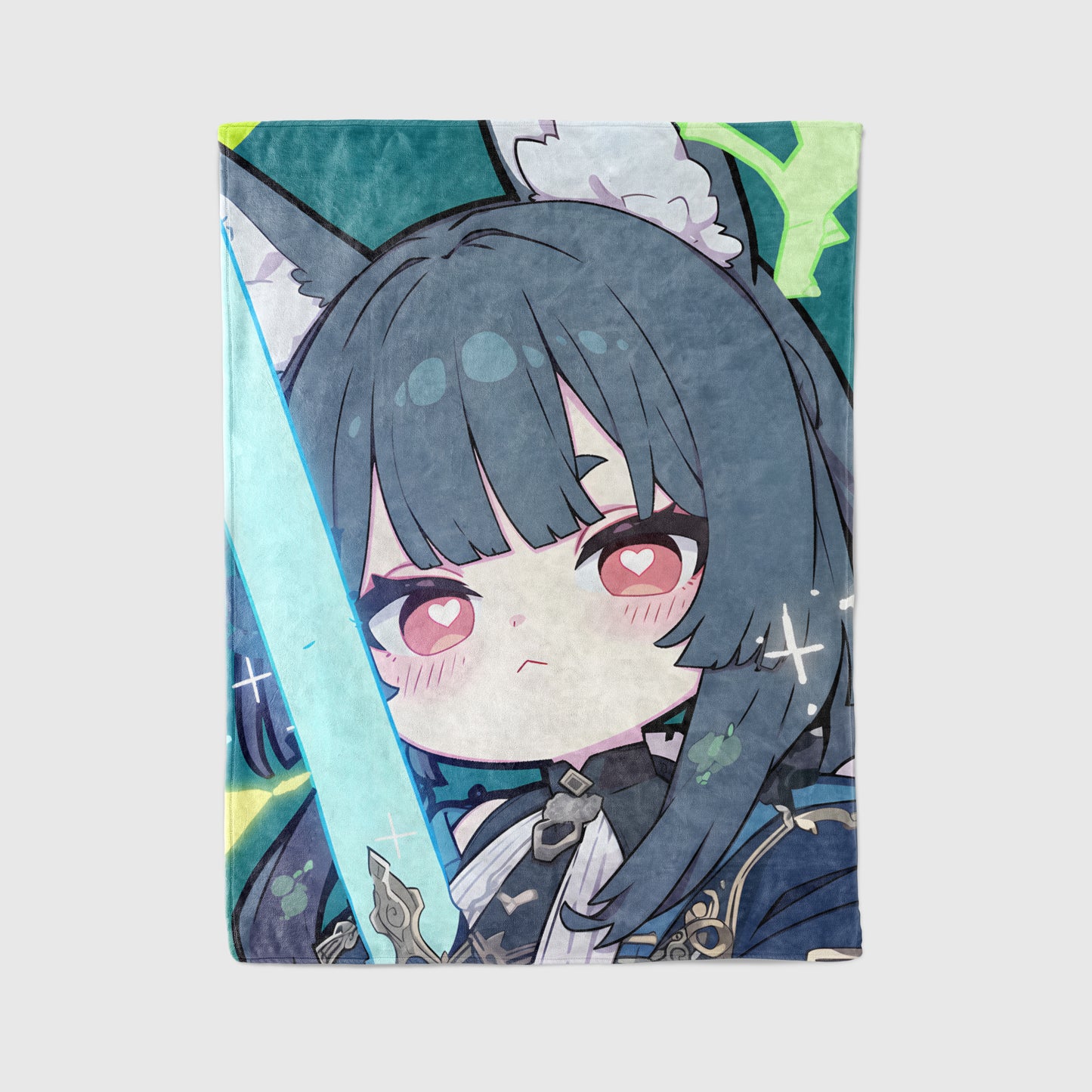 Hoshimi Miyabi, Zenless Zone Zero Merch, Cute Chibi Flannel Blanket, ZZZ Anime Peripheral, Kawaii Otaku Decor