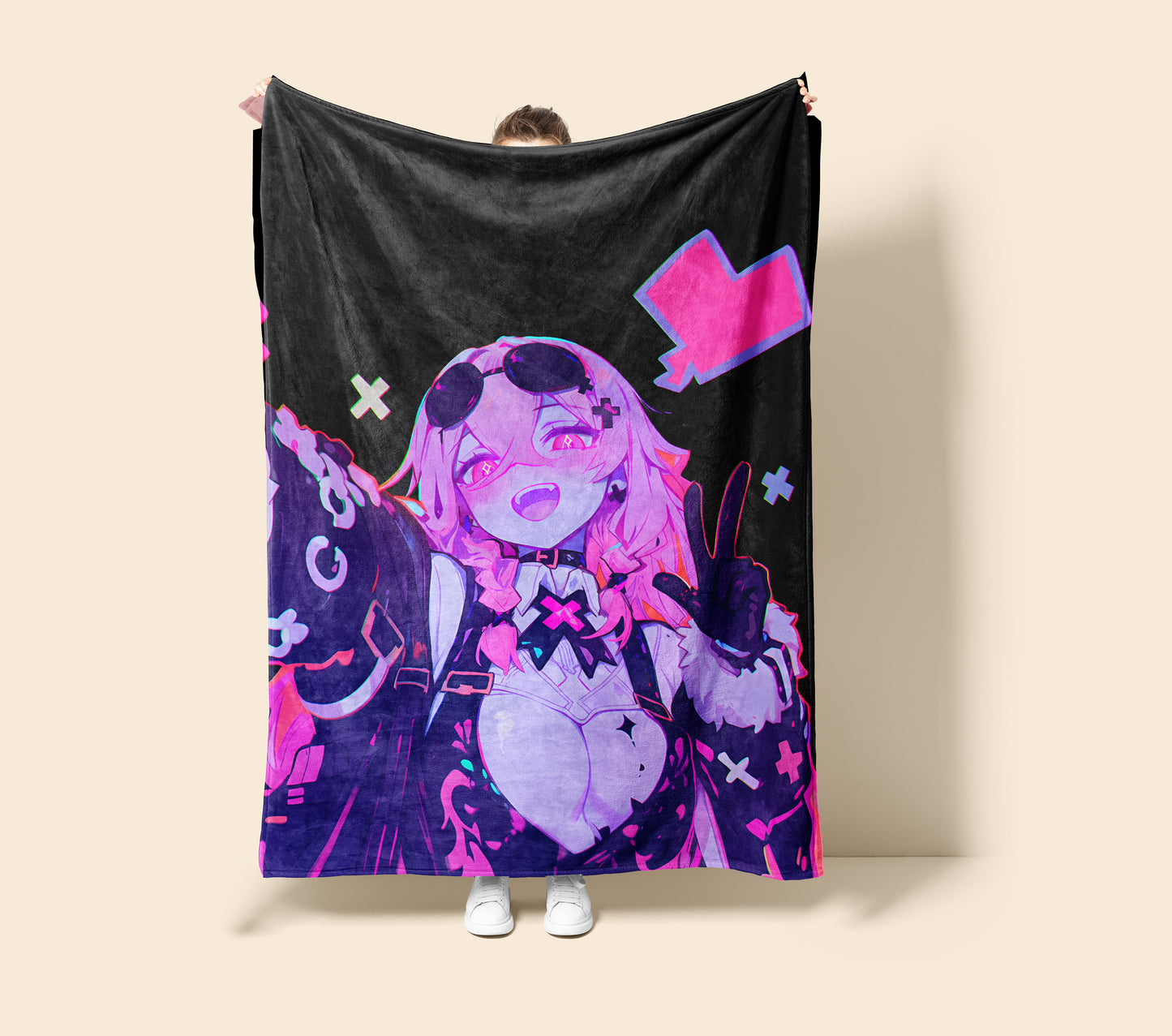Kafka, Honkai Star Rail Merch, Graffiti Style Flannel Blanket, Stellaron Hunter Anime Peripheral, Otaku Art Decor