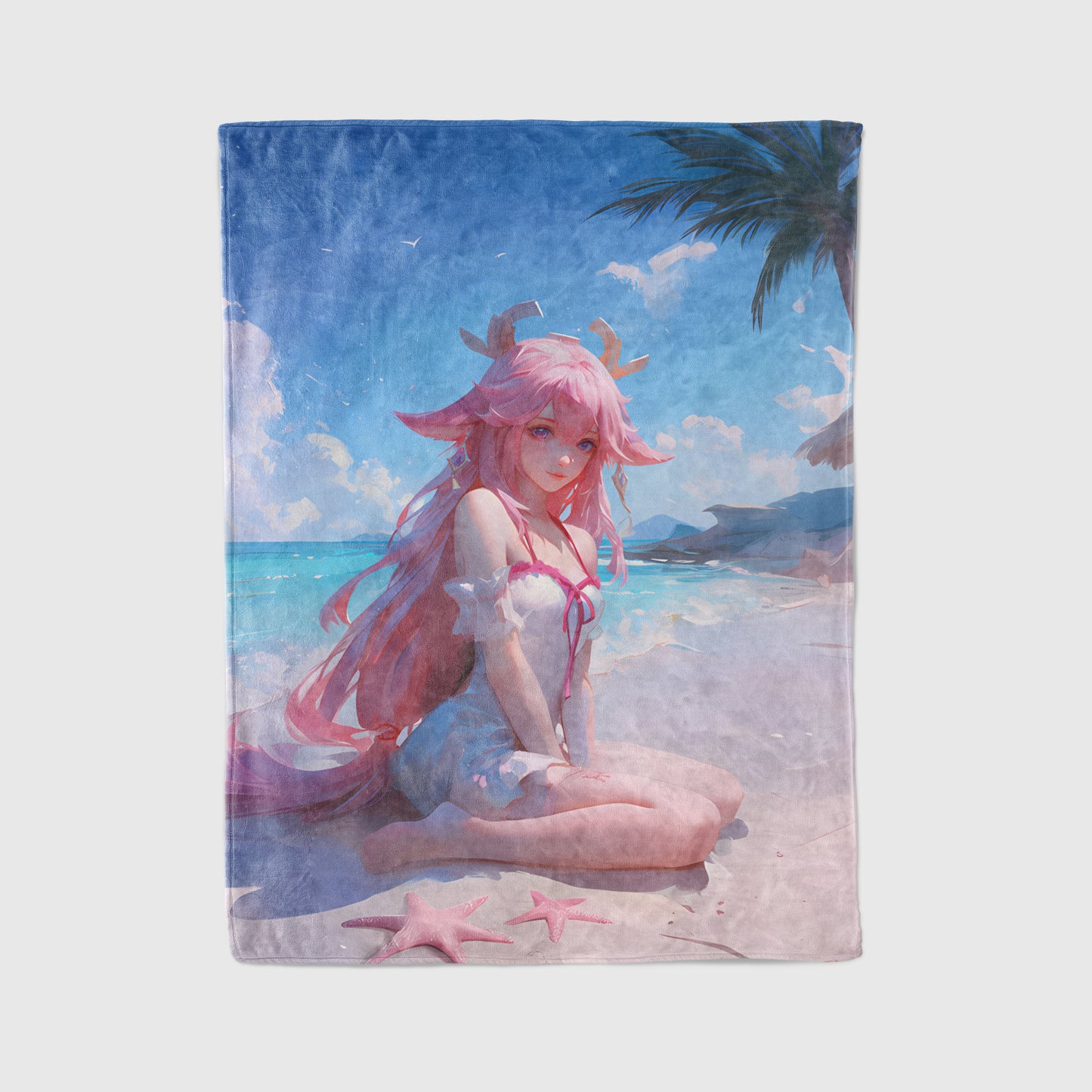 Yae Miko, Genshin Impact Merch, Summer Casual Flannel Blanket, Guuji Anime Peripheral, Premium Otaku Gift