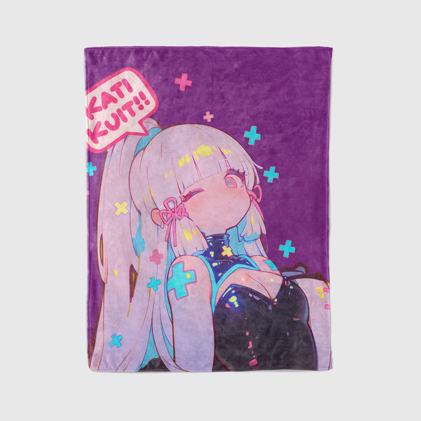 Kamisato Ayaka, Genshin Impact Merch, Kawaii Wink Flannel Blanket, Shirasagi Himegimi Anime Peripheral, Otaku Bedding