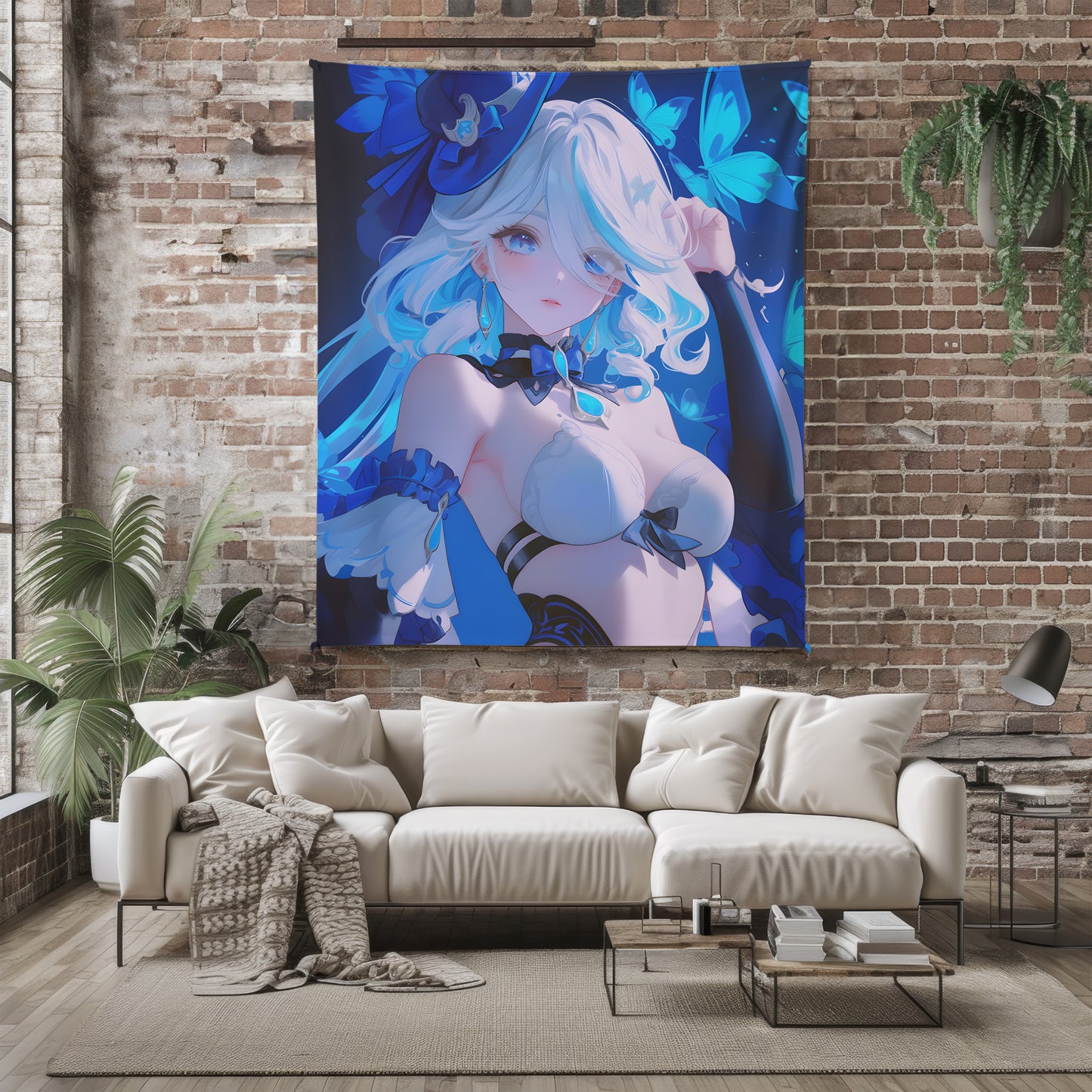 Furina, Genshin Impact Merch, Goddess Swimsuit Flannel Blanket, Hydro Archon Anime Peripheral, Premium Otaku Gift