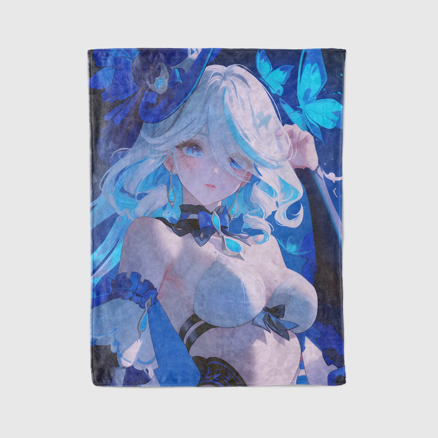 Furina, Genshin Impact Merch, Goddess Swimsuit Flannel Blanket, Hydro Archon Anime Peripheral, Premium Otaku Gift