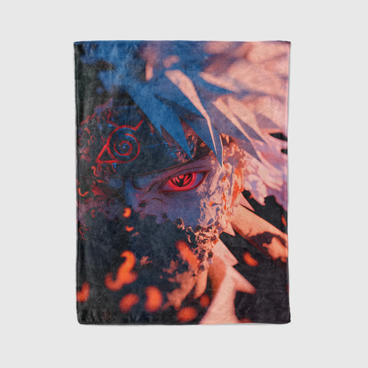 Kakashi Hatake Realistic Art Style Flannel Blanket, Naruto Shippuden Ninja Master, Anime Room Decor, Wall Hanging Art Gift