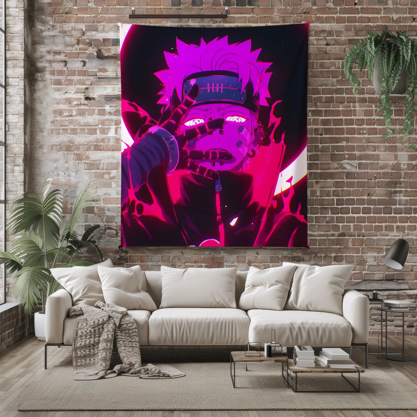 Uzumaki Naruto Neon Glow Style Flannel Blanket, Naruto Anime Cyberpunk Ninja, Vibrant Wall Decor, Otaku Collection Gift