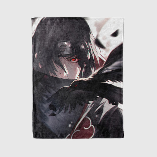 Itachi Uchiha Classic Ninja Style Flannel Blanket, Naruto Shippuden Uchiha Clan Master, Anime Wall Art, Fan Collection Gift
