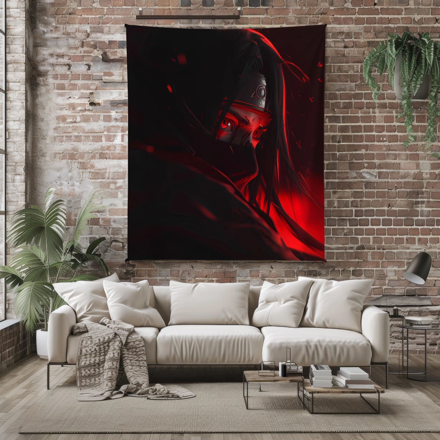 Itachi Uchiha Realistic Art Style Flannel Blanket, Naruto Uchiha Clan Master, Anime Wall Hanging, Cool Room Decor Gift