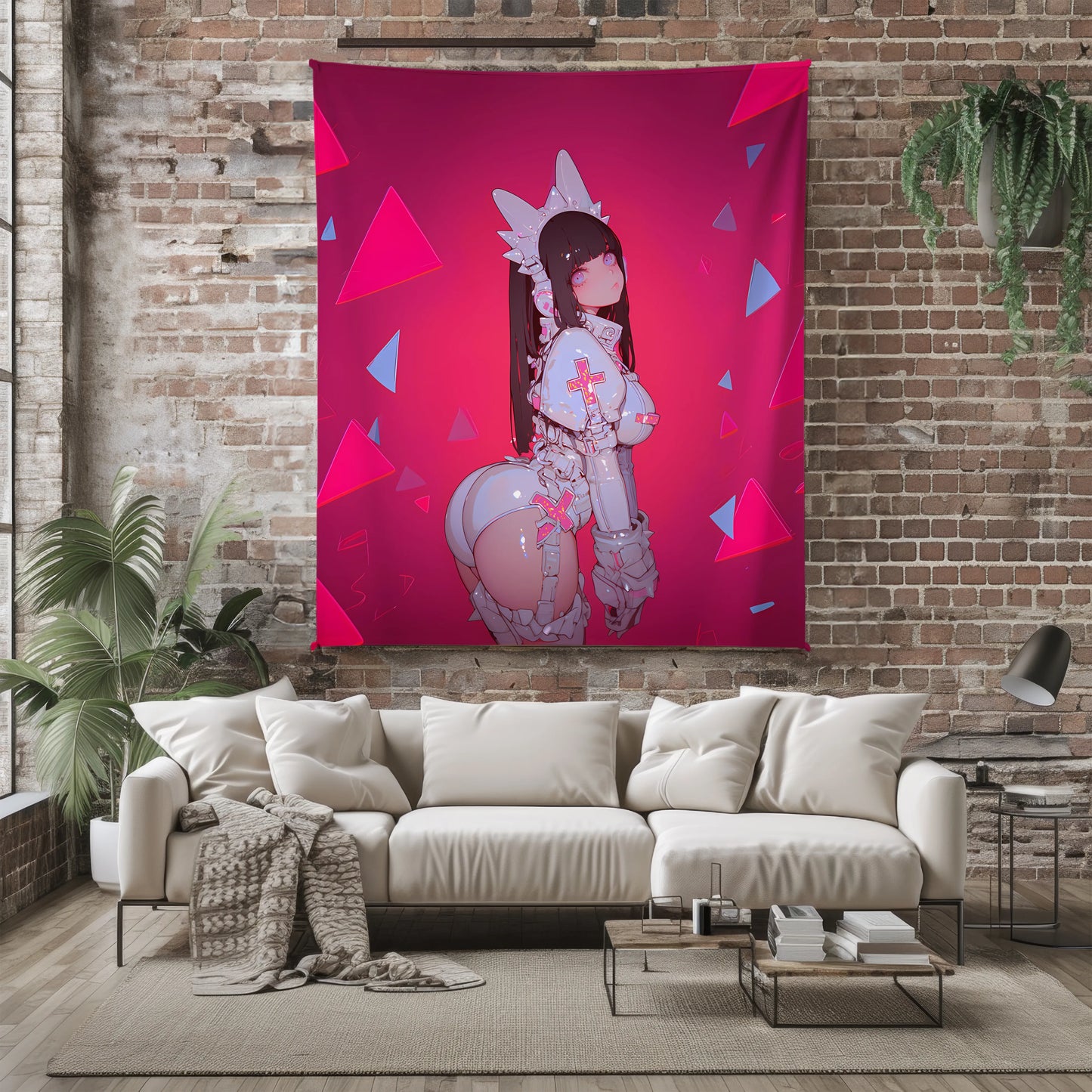 Hinata Hyuga Cute Maid Outfit Style Flannel Blanket, Naruto Anime Girl Art, Sweet Waifu Home Decor, Otaku Birthday Gift