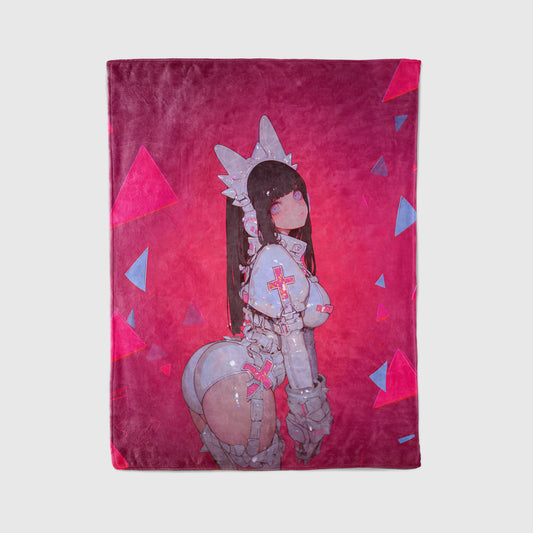 Hinata Hyuga Cute Maid Outfit Style Flannel Blanket, Naruto Anime Girl Art, Sweet Waifu Home Decor, Otaku Birthday Gift