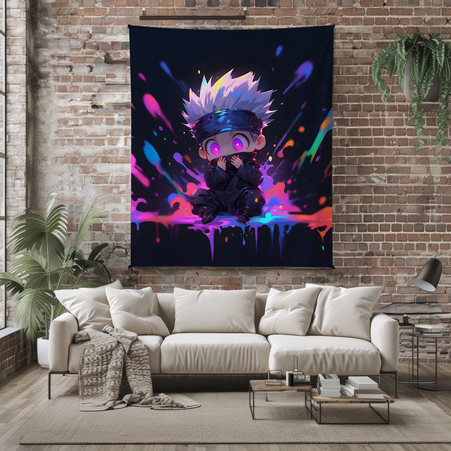 Kakashi Hatake Cute Chibi Style Flannel Blanket, Naruto Mini Ninja Art, Kids Bedroom Decor, Kawaii Anime Gift for Fans