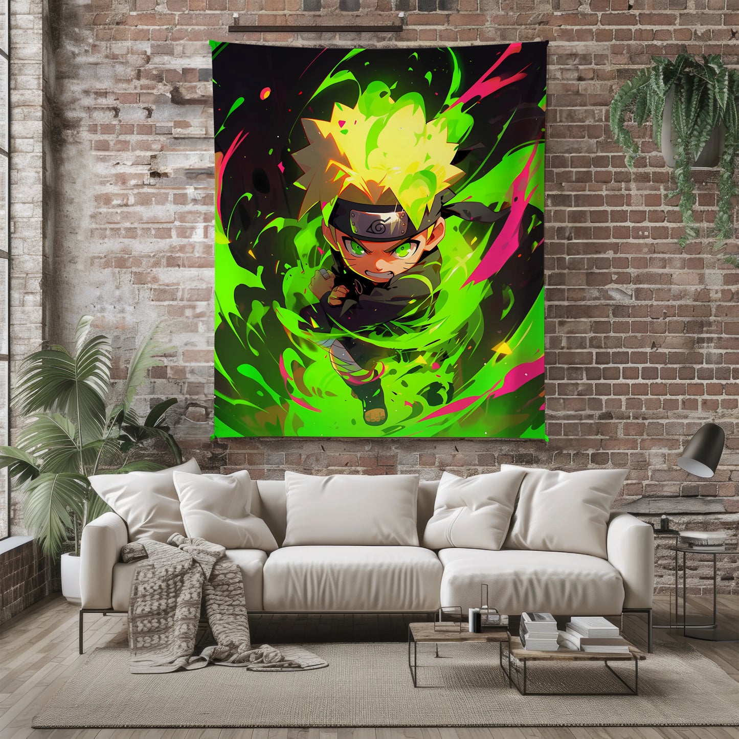 Uzumaki Naruto Cute Chibi Style Flannel Blanket, Naruto Mini Ninja Art, Kids Bedroom Decor, Kawaii Anime Gift for Fans