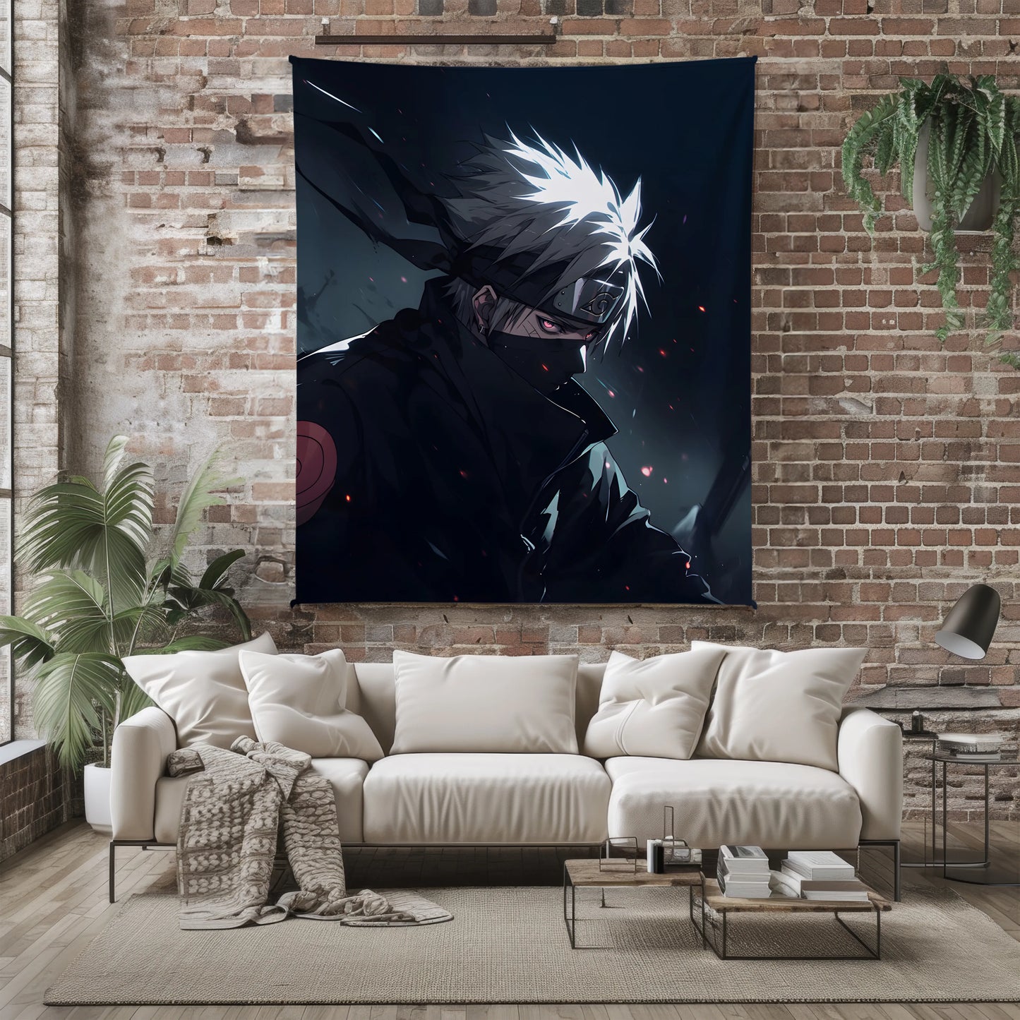 Kakashi Hatake Battle Stance Style Flannel Blanket, Naruto Shippuden Action Art, Ninja Warrior Decor, Anime Fan Gift