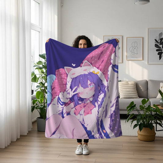 Rikka Takanashi Pajamas Edition Flannel Blanket, Love, Chunibyo & Other Delusions Merch, Otaku Home Decor