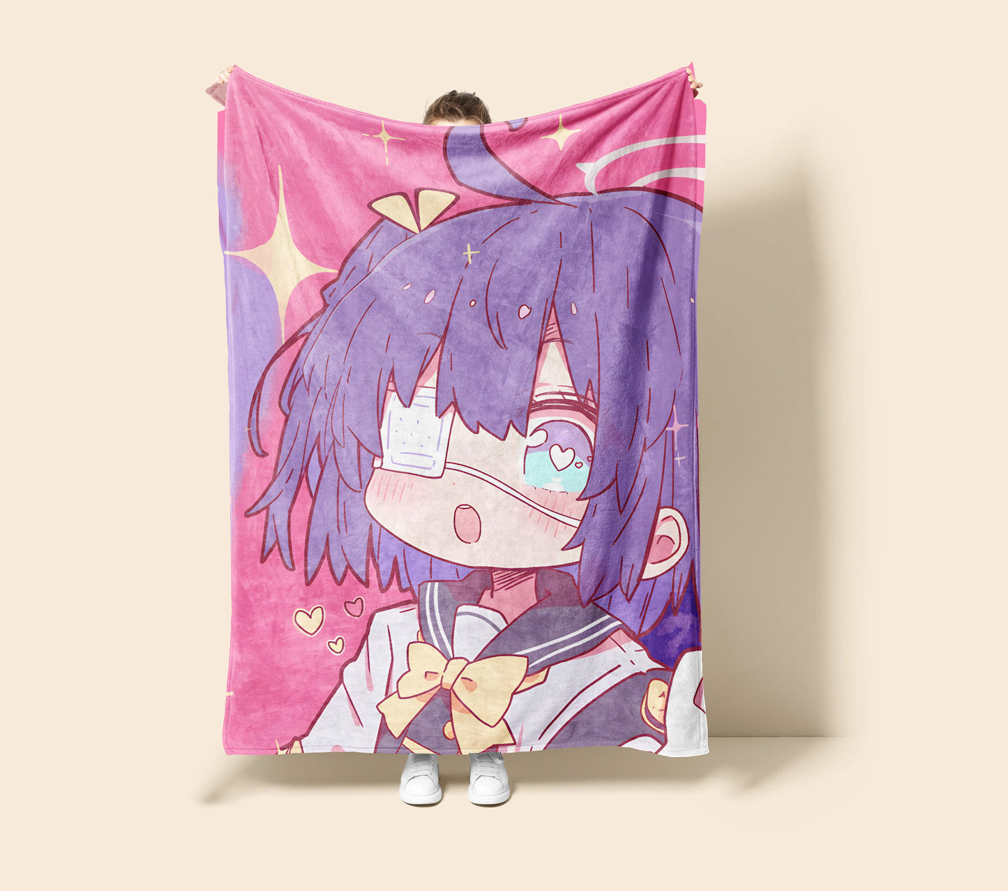 Rikka Takanashi Cute Chibi Flannel Blanket, Love, Chunibyo & Other Delusions Merch, Otaku Gift Bedding
