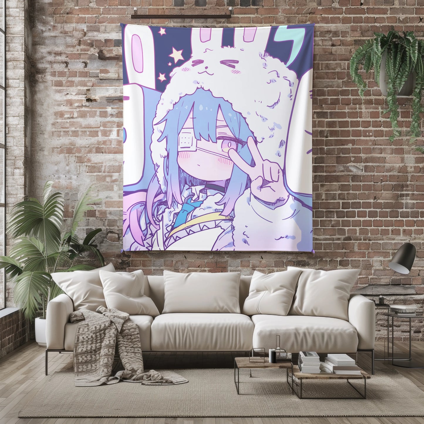 Rikka Takanashi Rabbit Ear Kawaii Flannel Blanket, Love, Chunibyo & Other Delusions Merch, Otaku Decor