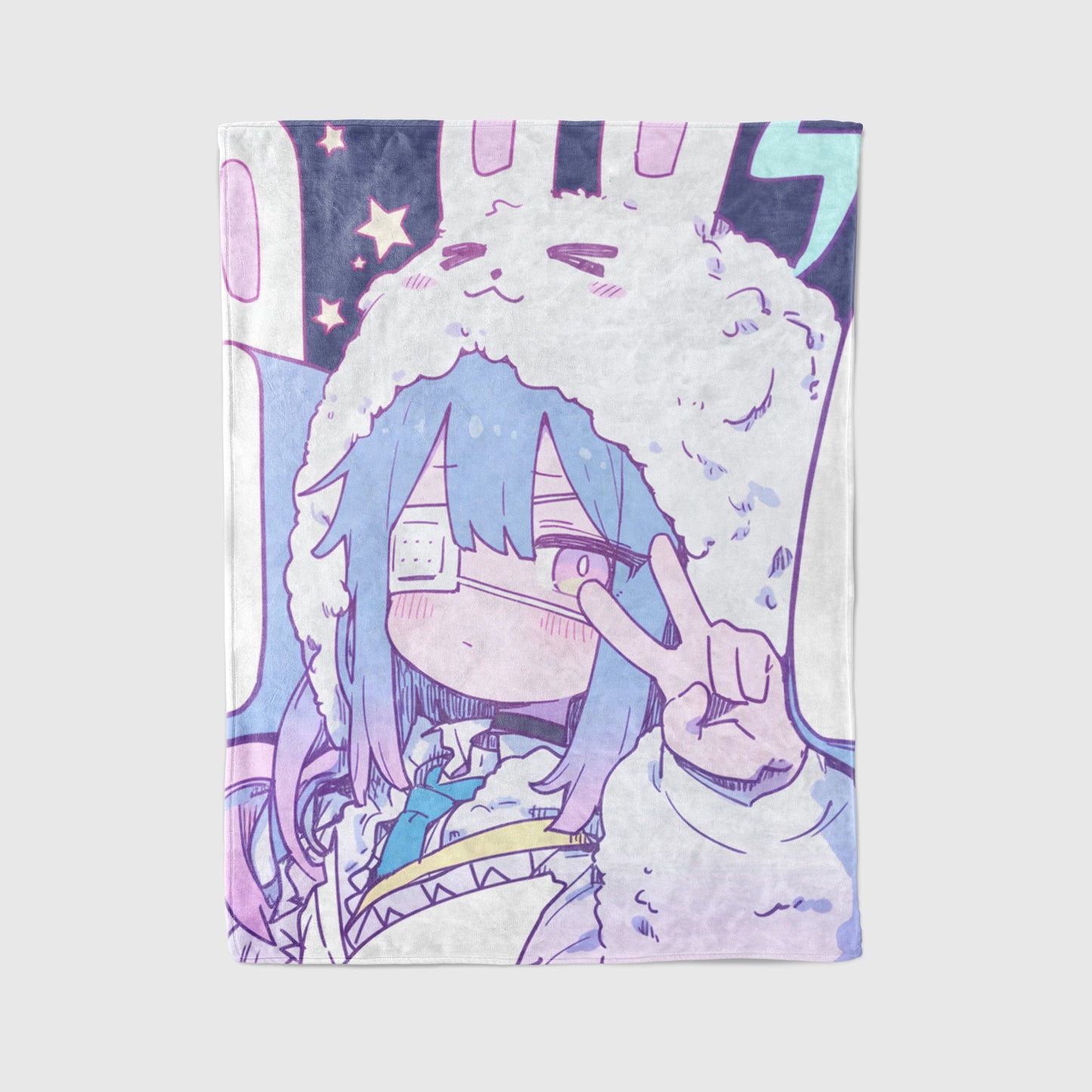 Rikka Takanashi Rabbit Ear Kawaii Flannel Blanket, Love, Chunibyo & Other Delusions Merch, Otaku Decor