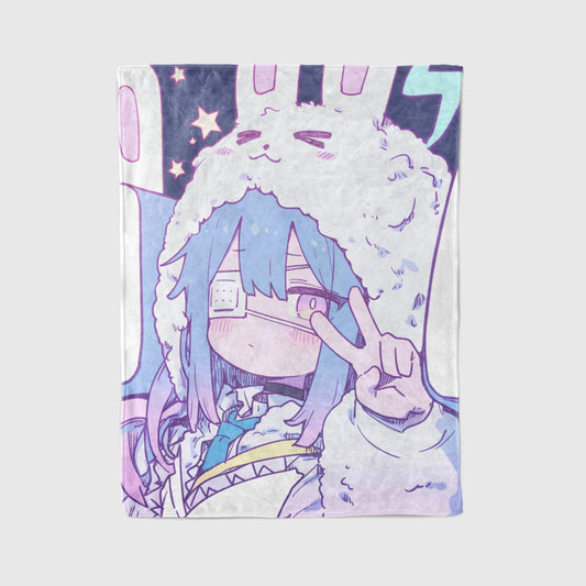 Rikka Takanashi Rabbit Ear Kawaii Flannel Blanket, Love, Chunibyo & Other Delusions Merch, Otaku Decor